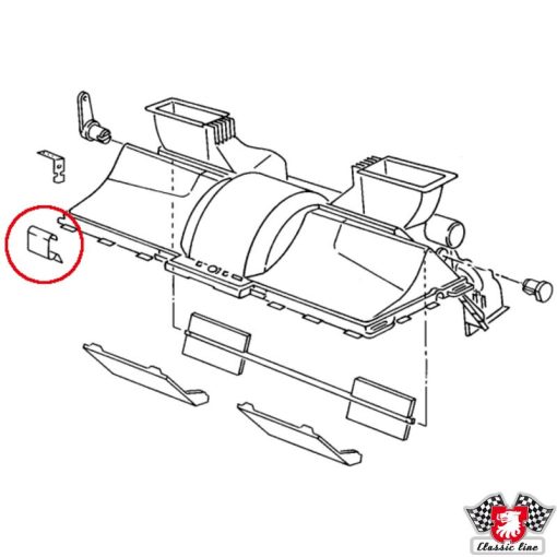Elsö fütésventillátor doboz klipsz, db., T25/T3 05/79-07/92, Golf/Jetta 04/74-12/92