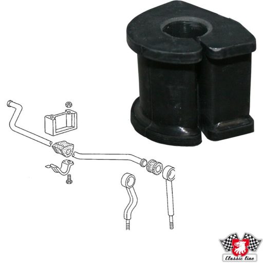 Elsö stabilizátor gumi, T25, 19mm  05/79-07/92 között gyártott buszokhoz.