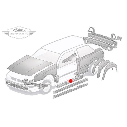 Padló lemez, külső rész, bal, Golf Mk3 (1992-1998)