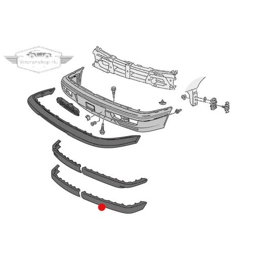 Bal első spoiler, Gti/Vr6, T4 (1991-2003), Golf Mk3 (1992-1998), Golf Mk3 Cabrio (1994-1998)