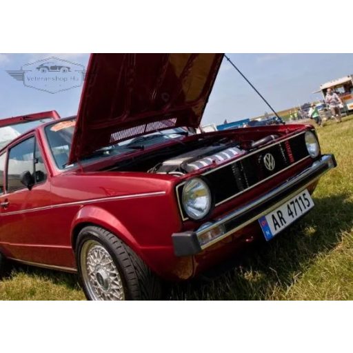 Első VW embléma, króm, 95mm, T25/T3 (1980-1991), Golf Mk1 (1975-1983), Caddy Mk1 (1983-1992)