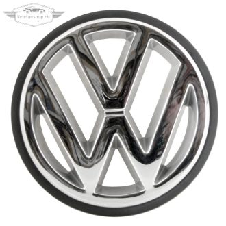   Első VW embléma, króm, fekete szegéllyel, Golf Mk2 (1987-1992), T4 (1991-2003), Golf Mk3 (1992-1998)