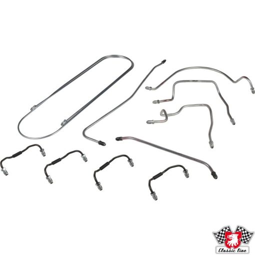 Fém fékcsö készlet, 1 körös rendszerhez, 8 db-os, Porsche 356 C 1.6 01/63-12/65