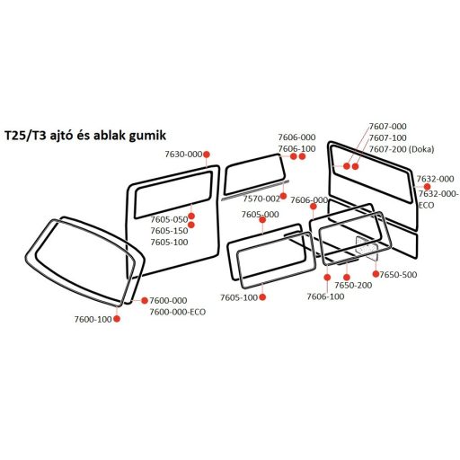 Hátsó csomagtartó ajtótömítés T25 79-92 Classic Line
