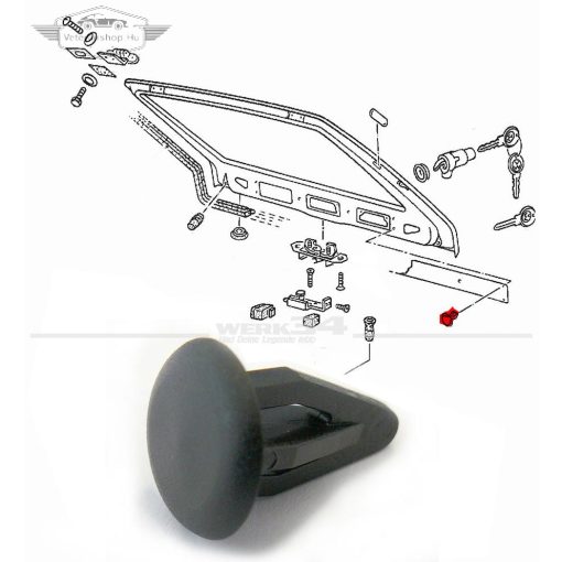 Kárpit/burkolat klipsz, (univerzális), hátsó takaró panel, Golf Mk1