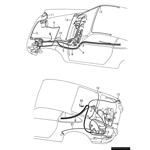 Motorola generátorhoz való kábel köteg, Porsche 911 2.0 (10/64-07/68)