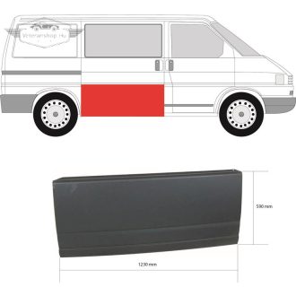 Tolóajtó javító lemez, alsó rész, 57 cm magas