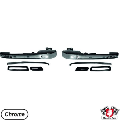 Kilincskészlet, króm, hátsó, bal/jobb, VW Golf/Jetta 	1.1-1.8 (incl. D) 	10/76-02/84    VW Golf/Jetta  1.0-1.8 (incl. D)  08/83-12/92