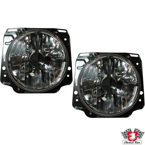 Fényszóróbetét készlet, kristály fekete   VW Golf   1.0-1.8 (incl. D)   08/83-12/92